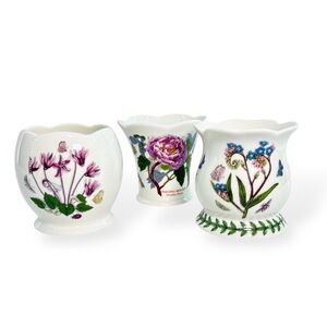 Portmeirion Botanic Garden Votive Candle Holders, Vase Floral Green Pink Design